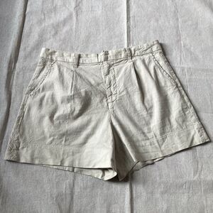 FRANK & EILEEN Waterford Walking Short High Rise Flax Linen Blend Size 10 Beige